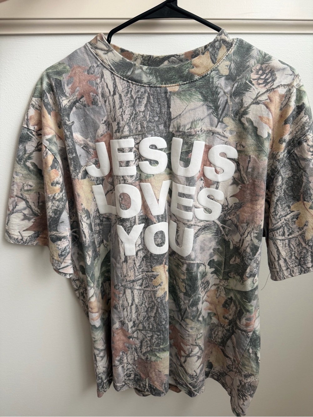 Oversized Jesus Loves You Camo Tee